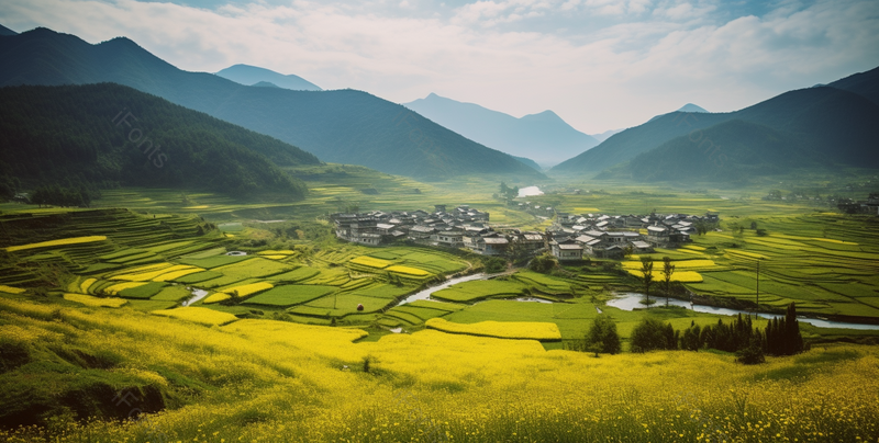 春季油菜花田生态旅游摄影图,高清,摄影图,摄影图片,图片大全,摄影图免费下载